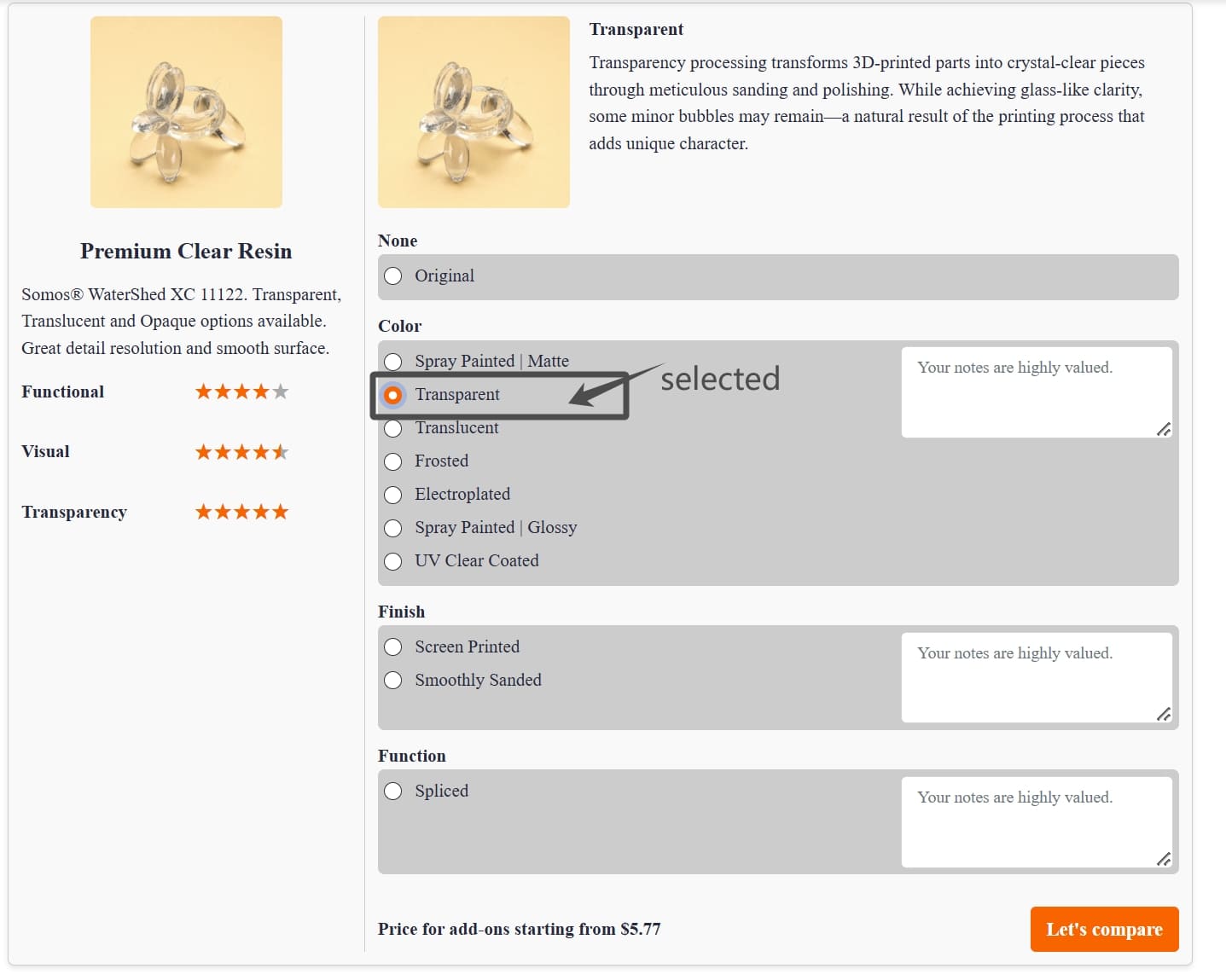 surface finish selection_2_hi3dp platform